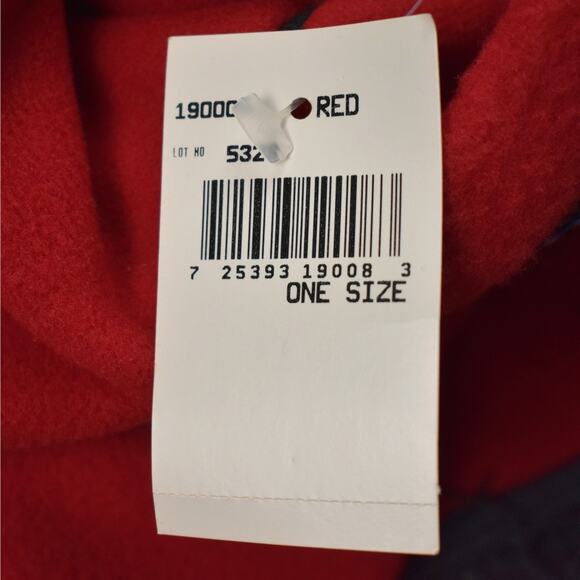 NWOT vintage thick red fleece fringe scarf with pockets southwest western aztec - Picture 7 of 9